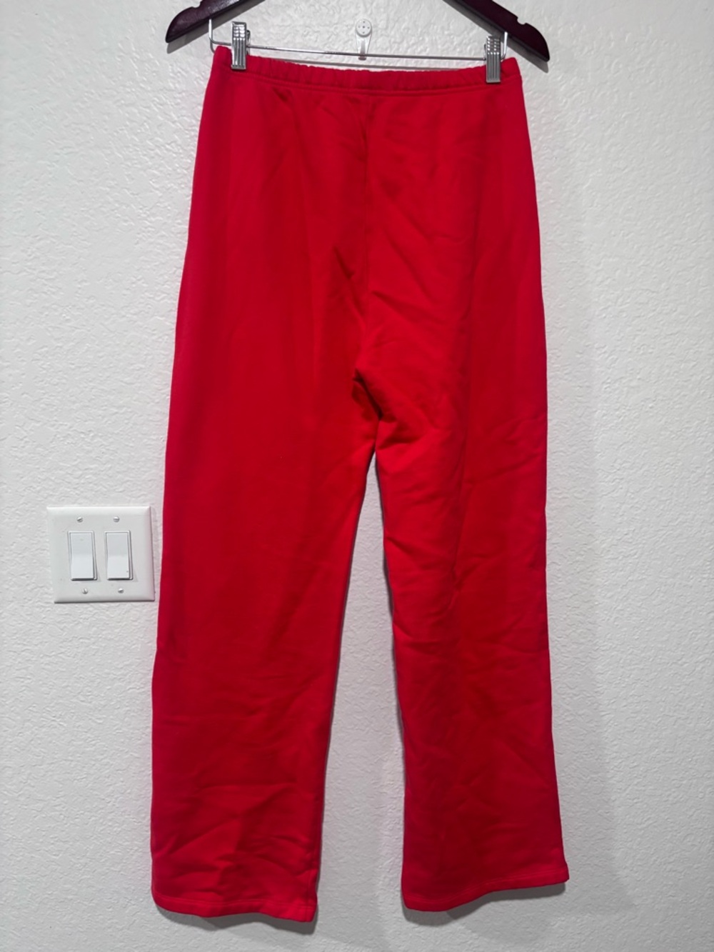 NWOT Nuuds Core Fleece Wide Leg Sweatpants in Chili Red Medium - Picture 5 of 7
